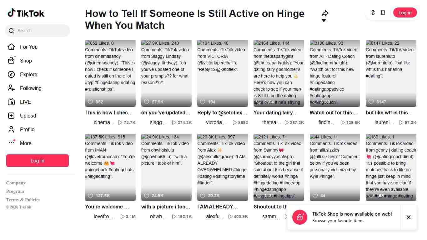 How to Tell If Someone Is Still Active on Hinge When You Match TikTok